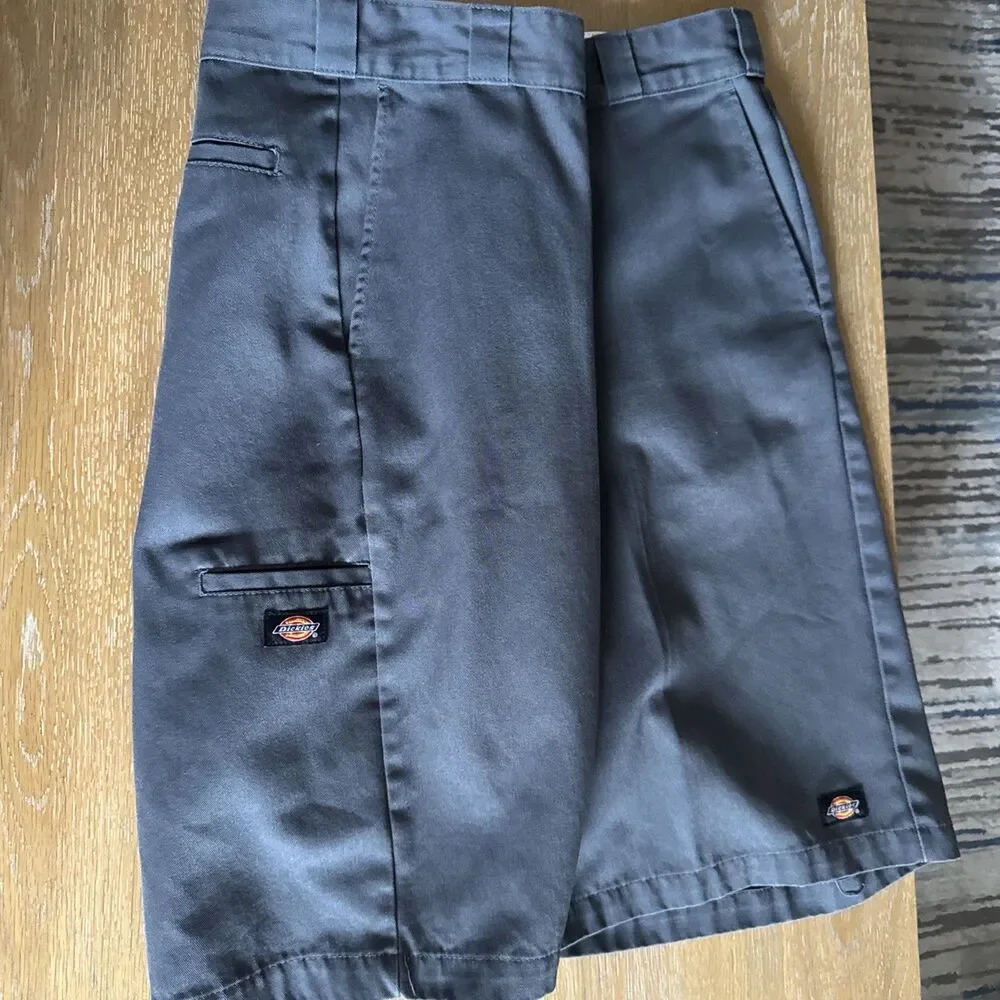 Rare Vintage Dickies Elite Metal Clasp Work Shorts Dark Grey Sz 40X12 Very Clea